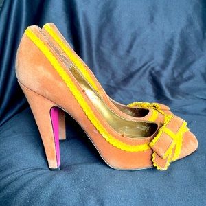 Betsy Johnson Suede and Patent Leather Pump